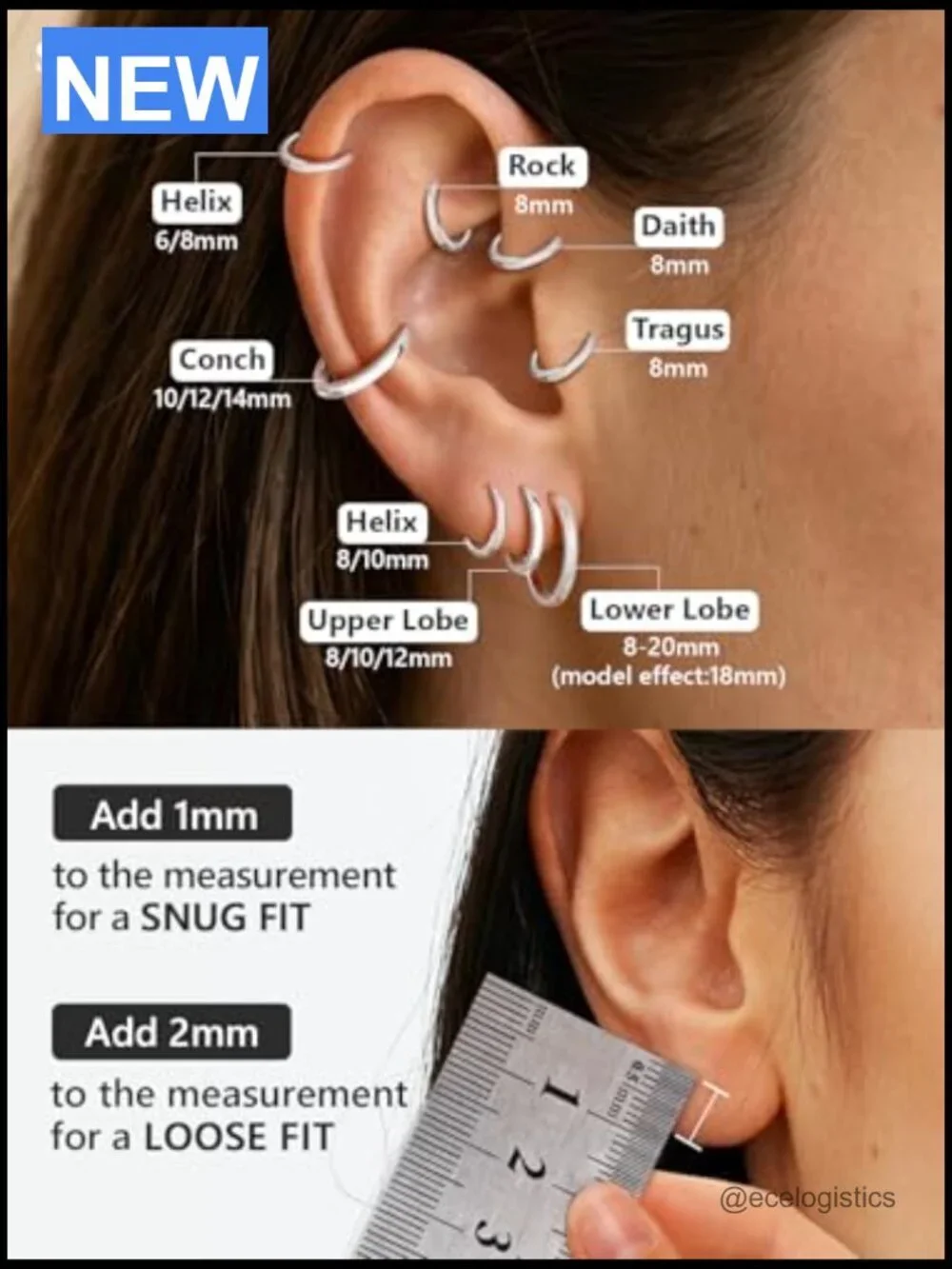 Small Huggie Hoop Earrings for Women, 925 Sterling Silver Posts,
